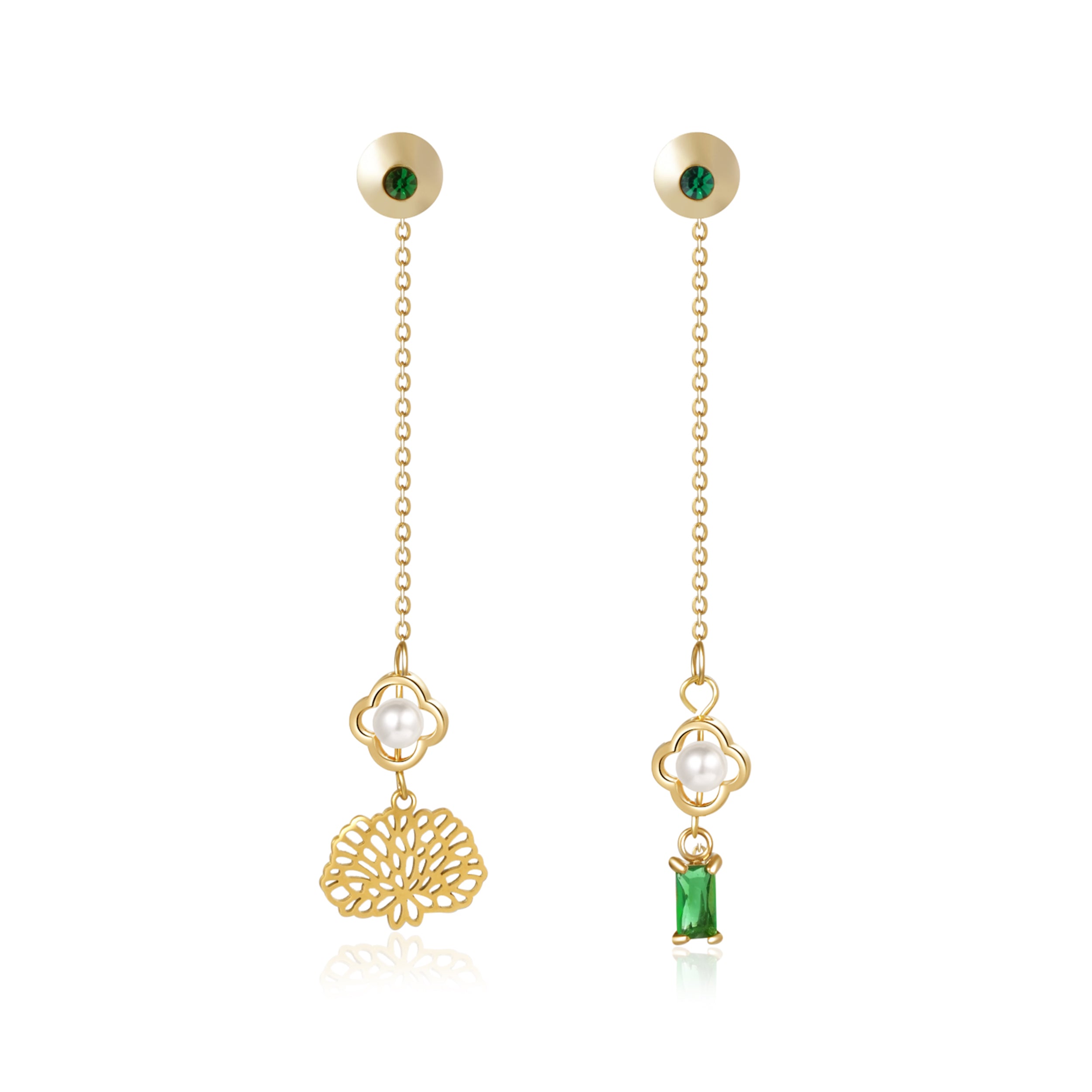 Natural Freshwater Pearls Personalized Birthstone and Birth Flower Tassel Earrings