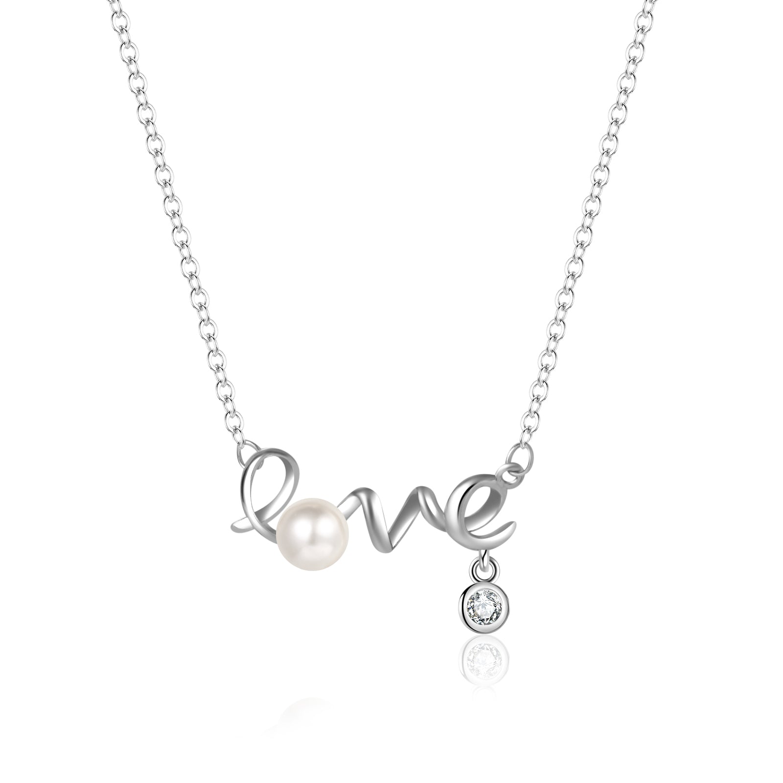 Forever Love 925 Sterling Silver Natural Freshwater Pearl Necklace