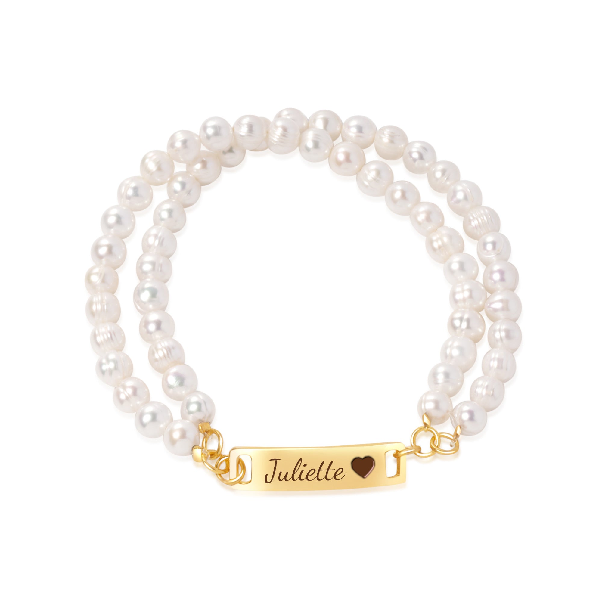Personalized Name Bracelet - Stranded Natural Freshwater Pearls Bracelet