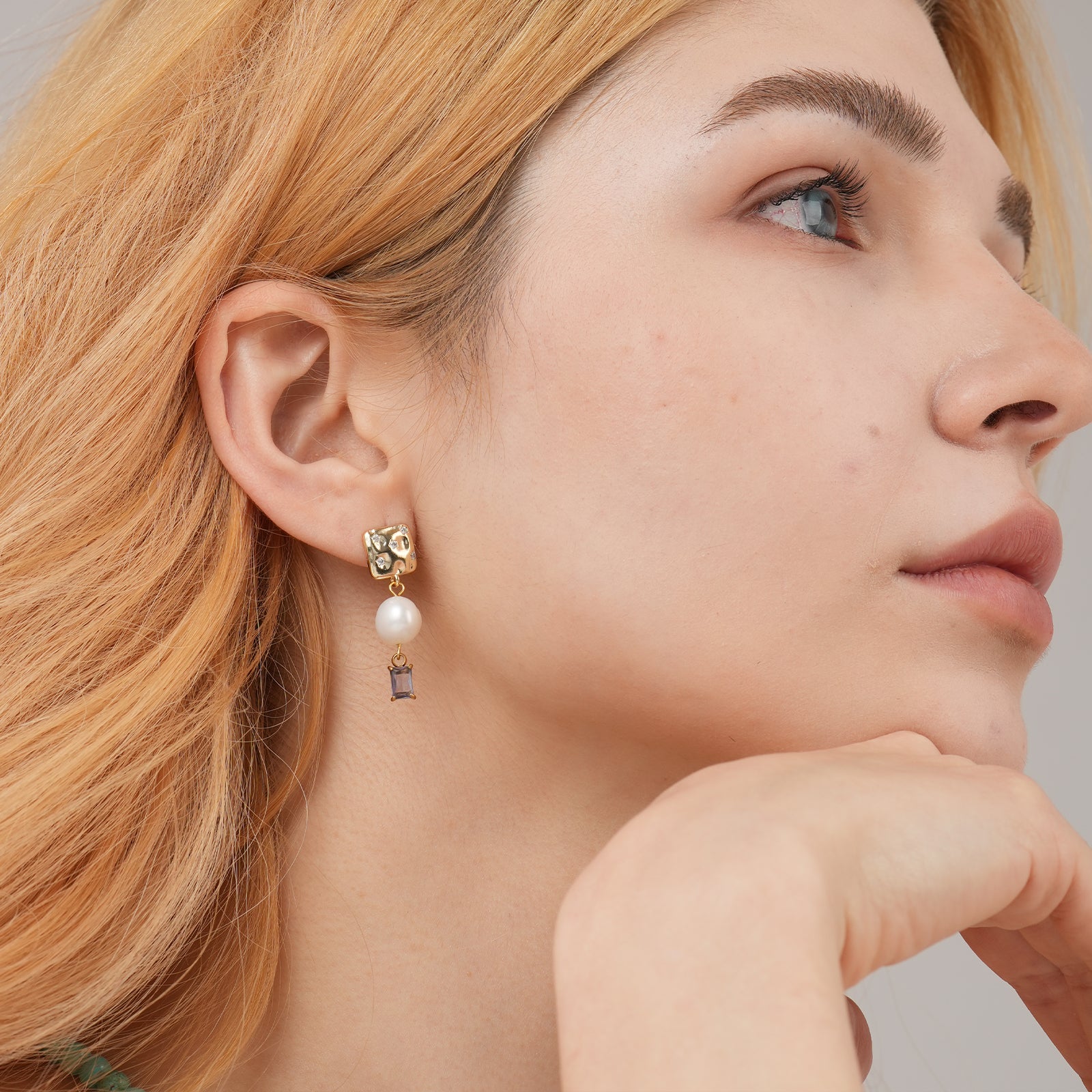 Natural Freshwater Pearls Personalized Birthstone and Birth Flower Dangle Earrings