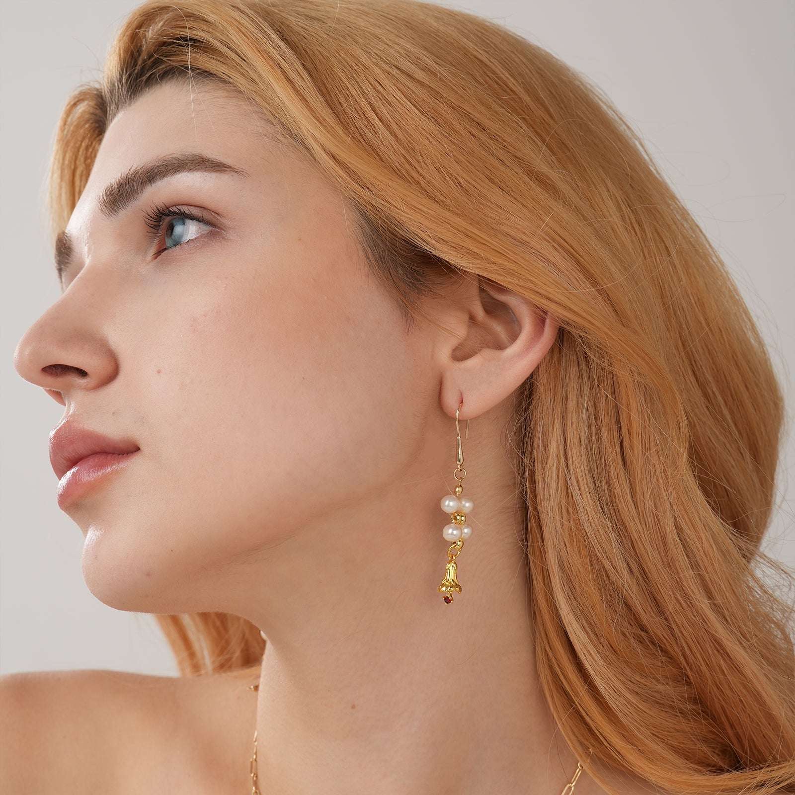 Natural Freshwater Pearls Personalized Birthday Flower Butterfly Dangle Earrings