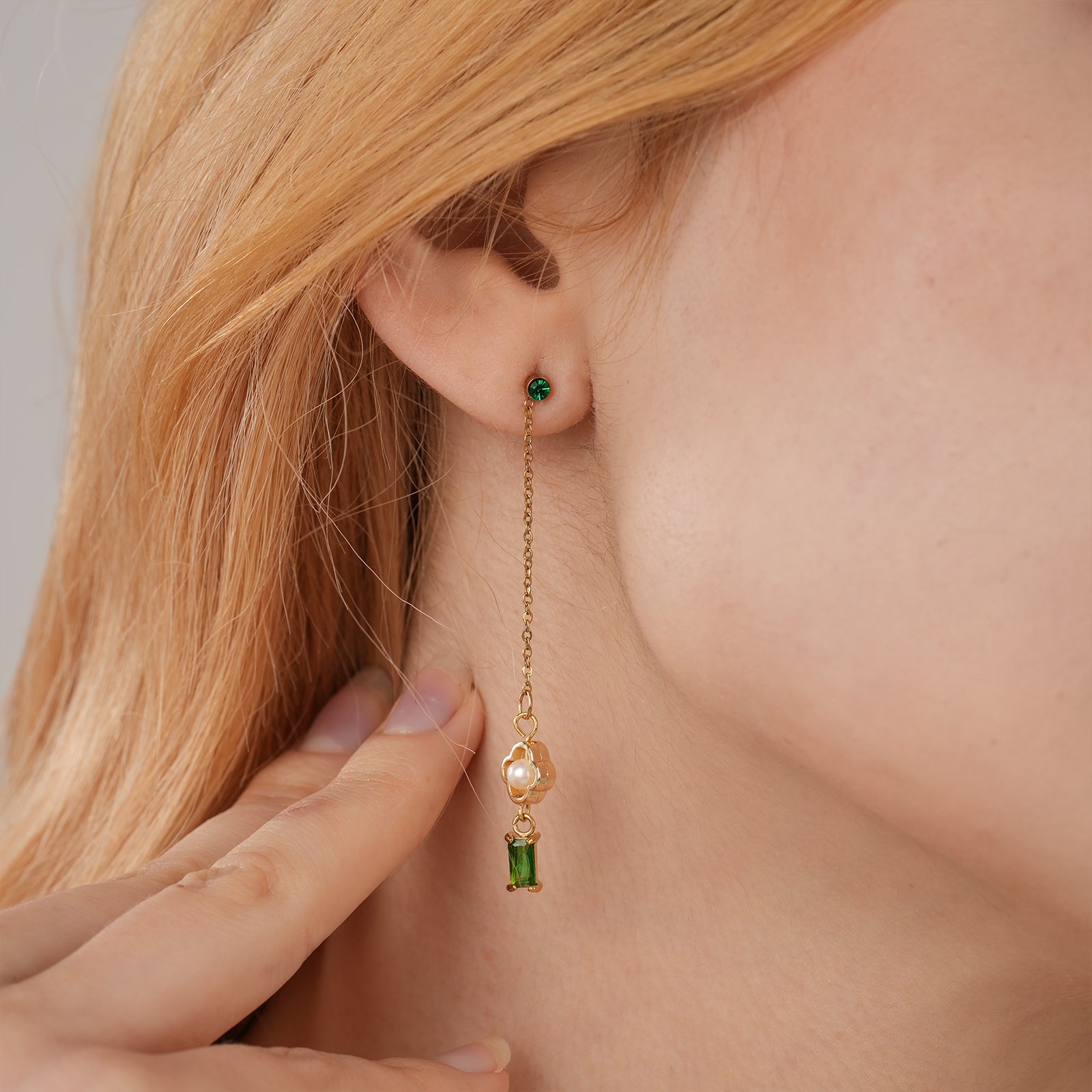 Natural Freshwater Pearls Personalized Birthstone and Birth Flower Tassel Earrings