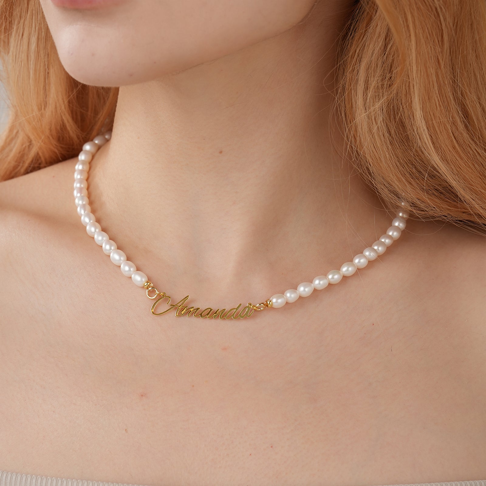 Personalized Freshwater Pearl Name Necklace