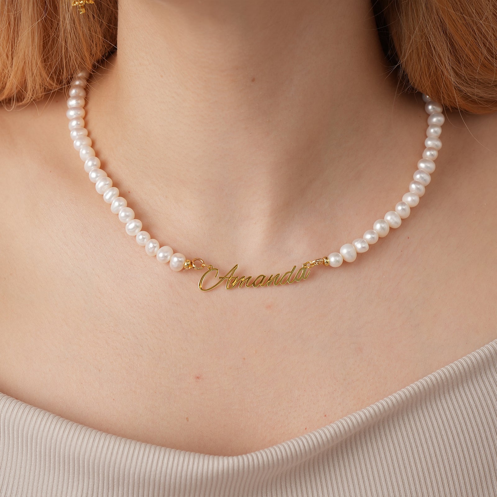 Personalized Freshwater Pearl Name Necklace